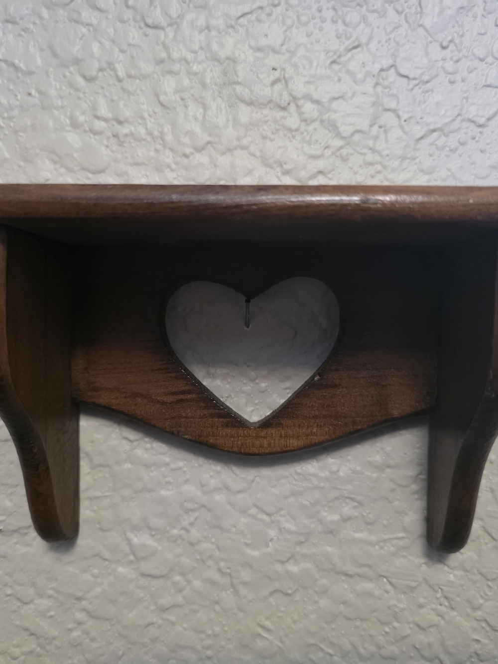 Wooden Heart Wall Shelf Small 9 Inches Cottage Core